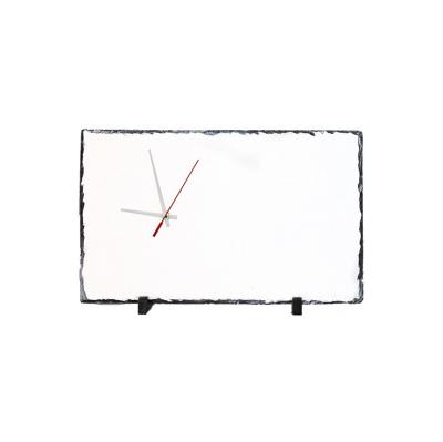 China Europe Yinsa SH018 Rectangular Shape Stone With Clock 20*30cm Rectangular Shape Photo Slate Clock for sale