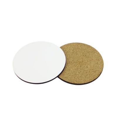 China Yinsa SG004 Sublimation Tableware Sets Sublimation MDF White 10cm MDF Viable Wholesale Round Wood With Cork Coaster for sale