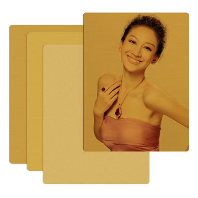 China Printing Yinsa AL003M Heat Transfer 10*15cm Gold Brushed Aluminum Foil Sheets for sale