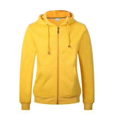 China Yinsa TS004 Anti-wrinkle Zipper Hoodie High Quality Lemon Yellow Sublimated Polyester Cotton Hoodies Men Hoodies for sale