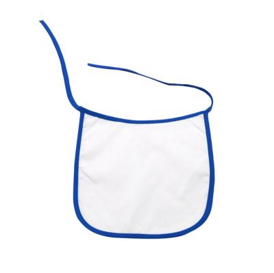 China Yinsa KS002 promotion blue baby bibs washable custom sublimation printable empty baby bib with a colorful border edge for sale