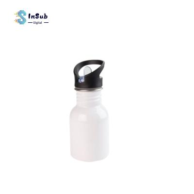 China Hot Selling Empty Tumbler Stocked Water Bottles With Straw Top White Stainless Steel Sublimation Sports Yinsa ST001 Amazon 500ml for sale