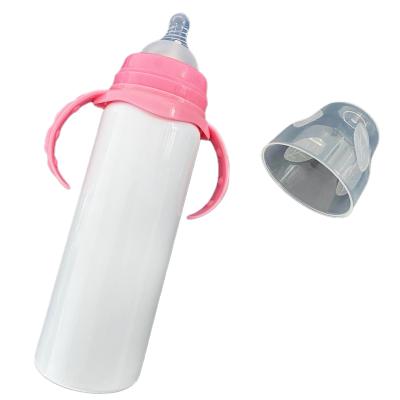 China yinsa ST075 Sublimation White Sublimation Stainless Steel Viable Pink With 8oz Handle Insulated Nursing Milk For Kids Cups Baby Bottle for sale