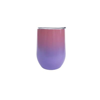 China Yinsa ST07312oz Sustainable Double Wall Stainless Steel With Lid Gradient Pink&Purple Wine Mug Spillproof Vacuum Insulated Tumbler for sale