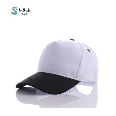 China breathable & Yinsa SC004 Black55-60mm Sublimation Hat Polyester Cotton Sublimation Waterproof High Quality Baseball Cap for sale