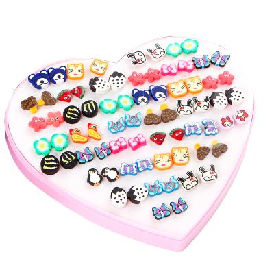 China Little Girl Peach Heart Cute Animal Box Earrings Cute Fashion Earrings for sale