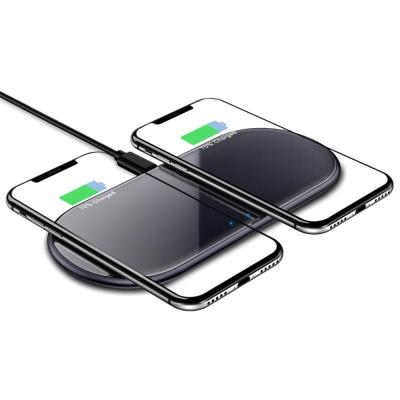 China Mobile Phone 2 in 1 QI Dual Wireless Charger Protection Mobile Phone Fast Wireless Charging Charger For Phone for sale