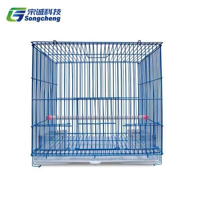 China Wholesale Stocked Metal Wrought Iron Parrot Birdcage Rabbit Cage Breeding Budgies Mynah Thrush Pet Cage for sale