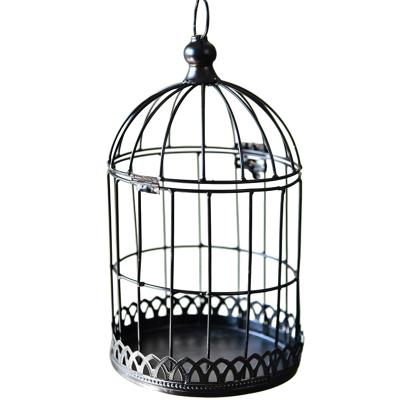 China Breathable White Birdcage Decoration Hanging Birdcage Metal Iron Flower Pot Candle Holder Wedding Succulent Jewelry for sale