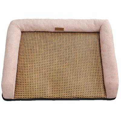 China Travel Summer Pet Ice Pad Pet Sofa Sleep Cushion Ice Cushion Bite Resistant Cow Rattan Leather Pet Mat for sale