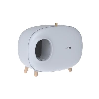 China Amazon Viable Cat Litter Box Wholesale Hot Sale Pet Clean Up Luxury Large Space Pet Toilet for sale