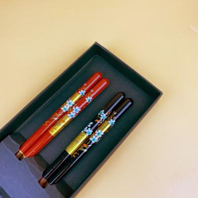 China Japanese style and wind viable household led household direct selling film chopsticks gift printed wood stain for sale