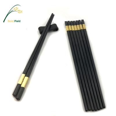 China Tableware 25.6CM Durable Durable Black Alloy Fiberglass Chopsticks Non-Slip Dishwasher Safe for sale