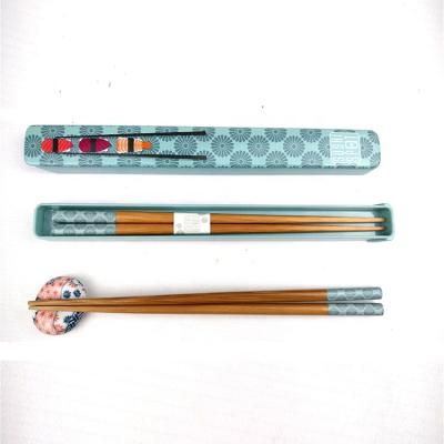 China High Quality Portable Durable Eco-Friendly PBT Multicolor Bamboo Or Wood Rice Or Sushi Chopstick With Plastic Box For Travel for sale