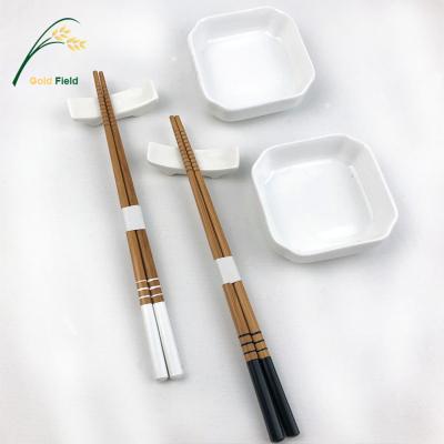 China Sustainable Custom Bamboo Disposable White Chopsticks Gift Set for sale