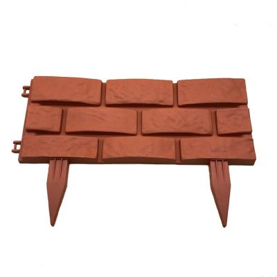 China Ourdoor New 4pcs Hammer-in Plastic Terracotta Brick Effect Garden Edge Style Lawn Border for sale