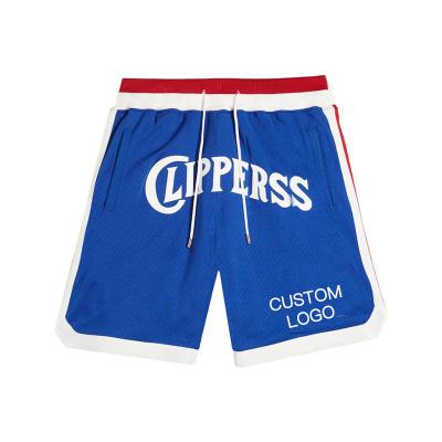 China Custom Printing Antibacterial Polyester Sports Basketball Shorts For Mens Vintage Basketball Shorts for sale