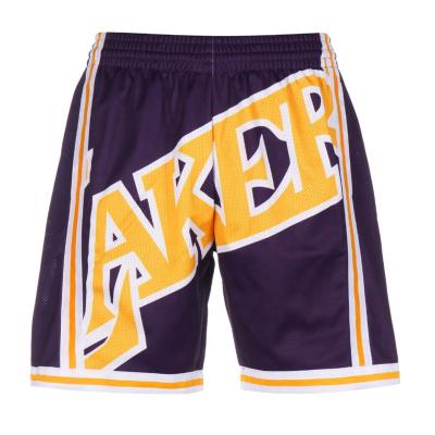 China Custom Logo Stitched Shorts Laker James Antibacterial Basketball Shorts for sale