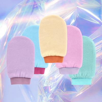 China EXFOLIATING Shower Body Scrubber Glove Single Face Skin Care Dead Skin Remove Bath Gloves Exfoliating Gloves for sale