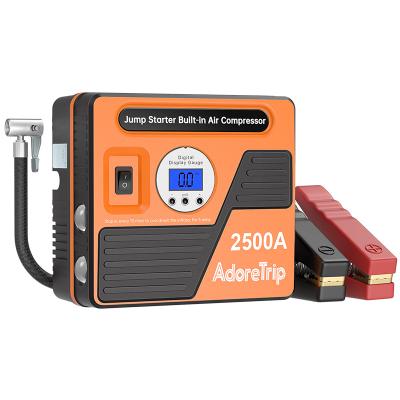 China Multifunctional 6 in 1 High Power Portable Charger Starting Built-in Portable Power Bank Jump Starter Emergency Tool Car Air Compressor for sale