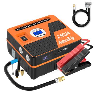 China Multifunctional 6 in 1 Choice Quality Vehicle Emergency Tools 12v Battery Booster Portable Car Jump Starter with Compressor for sale