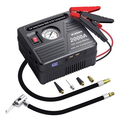 China Multifunctional 6 in 1 Mini Portable 12V Car Lead Acid Battery Booster Jump Starter with 20000mAh 2000A Peak Emergency Tools Jump Starter Power Bank for sale