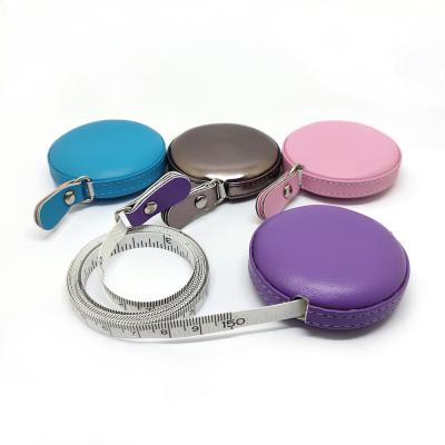 China Wholesale Promotional Custom Made Leather Logo Double Scale Soft Leather Body Measuring Tape Measure Tailor for sale