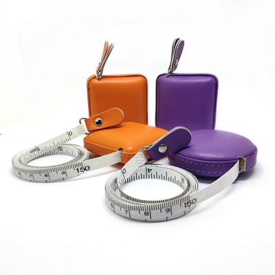 China Leather Body Ruler Tailor Tape Measure Soft Pocket 60 Inch 1.5M Ruler Meter Inch Flat Seam Measuring Tape for sale