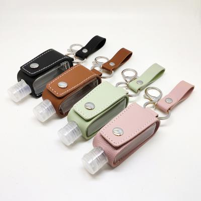 China Europe Portable 30Ml Lip Balm Stick Travel Sanitizer Leather Custom Made Custom Holder Gel Hand PU Collocation Key Chain for sale