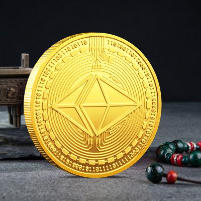 China Hot Selling Europe Commemorative Ancient Ethereum Coin Monedas Crypto Collection Ether Cryptocurrency Gold Eth Metal Coin for sale