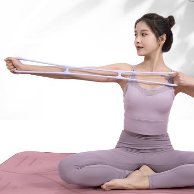 China Universal Latex+NBR Figure Eight Exercise Resistance Band Rope Plastic Portable Body Fitness Elastic Tube for sale