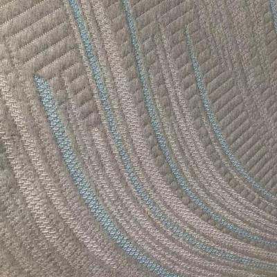 China 100% Polyester Fire Retardant Gray Heather Jacquard Stripe Knitted Fabric For Mattresses for sale