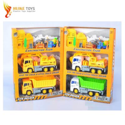 China Rubbing Fun Toy Construction Vehicle Model Car Concrete Mixer Truck Plastic Toy for sale