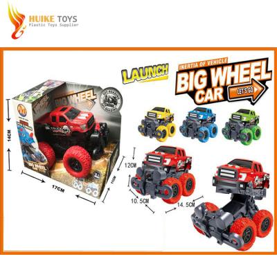 China Plastic Toy Kids Rubbing Off The Road Truck Big Wheels Friction Actuated Inertia Toy Car In 2021 for sale