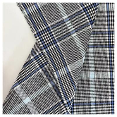 China Water Resistant 97%Terylene 3%Spandex 75D40Dx200D plaid yarn dyed elastic fabric for uniforms for sale