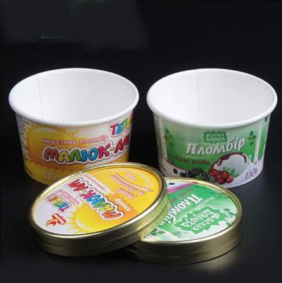 China Disposable Custom LOGO Printing Disposable Kraft Paper Cup Ice Cream Paper Cup for sale