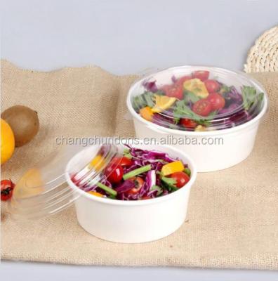 China Disposable Salad Box Packaging Disposable Natural Paper Bowl Wrapping Paper Soup Salad Paper Box Salad Packaging Box for sale