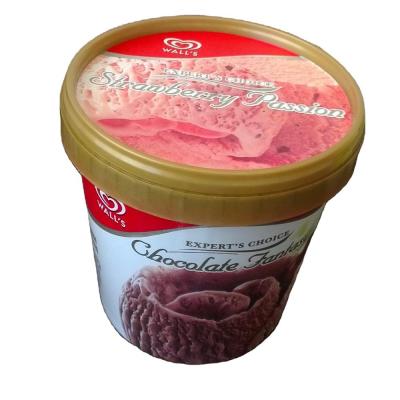 China Wholesale 500ml 16Oz High Grade /Eco Friendly /Recyclable /Durable /Microwavable Disposable Ice Cream Tub Gelato Disposable Plastic Container Packaging for sale