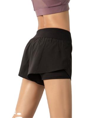 China High Quality Sporty High Waist Breathable Stretch Workout Sustainable Active Wear Running Shorts for sale