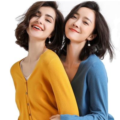 China 2021 New Solid Color Ladies Knitted Cardigan Sweater Jacket Mid Length Casual Breathable Women Knitted Cardigan Sweater for sale