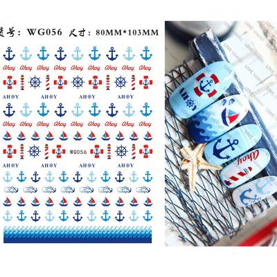 China Cute Designer Brands Wg Series Decals Shell Boat Nail Art Finger Nail Art 3d Cartoon Ocean Starfish Sticker for sale