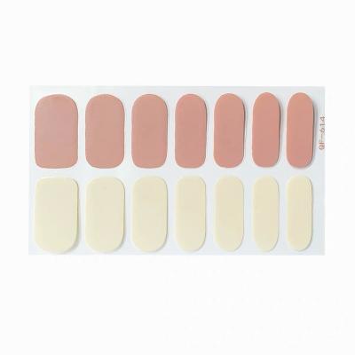 China Wholesale Hot Selling Nail Art Polish Finger Nails Cute Full Cover UV Gel Nail Wraps Nail Stickers Solid Color Nail Stickers for sale