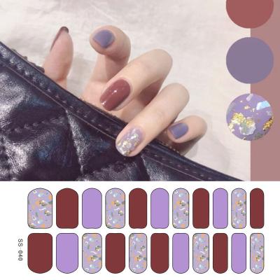 China Finger Nail Art Wholesale 22 Strip Nail Wrap Grid Nail Polish Ticker Wraps Bar for sale