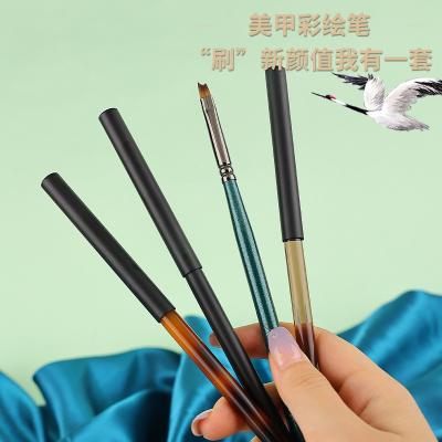 China Beauty Painting Tools Japanese Style Nail Art Pen French Source Factory Phototherapy Pen Amber Brown Crescent Pen Painted Nail Art Tool for sale