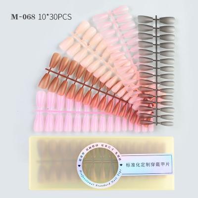 China Hot Selling Square Stand Gel X Acrylic Nail Tips Ultra Thin Full Cover No Trace Almond Short Square Frosted Matte Extended Fake Nail 300pcs for sale