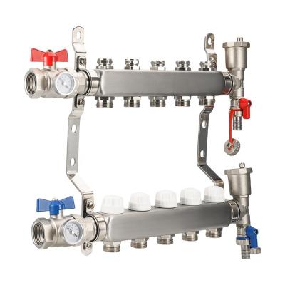 China Modern SS1300 Stainless Steel Flowmeter Manifold Radiant Floor Heating Manifold for sale