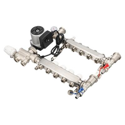 China Modern Brass Water Mixing Valve With Radiant Water Pump Floor Heating Manifold for sale