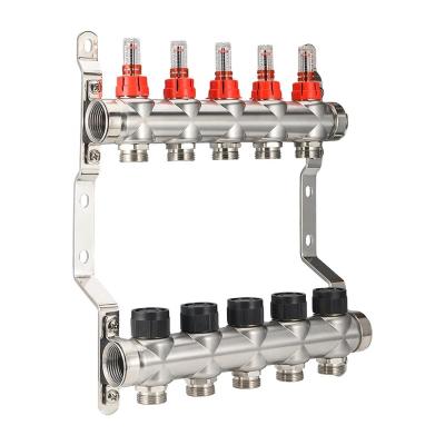 China Modern High Quality SS1400 Stainless Steel Floor Heating Flow Meter Manifold for sale