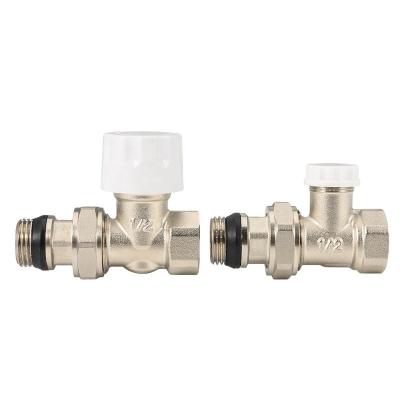 China Temperature Control Modern Brass Head Thermostatic Radiator Valve For Floor Heating System for sale