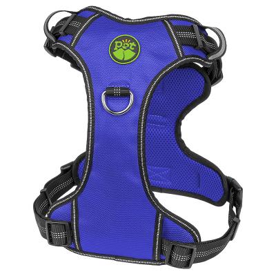 China Best Padded Selling Large Custom Reflective Vest No Pull Soft Mesh Padded Puppy Black Nylon Dog Harness for sale